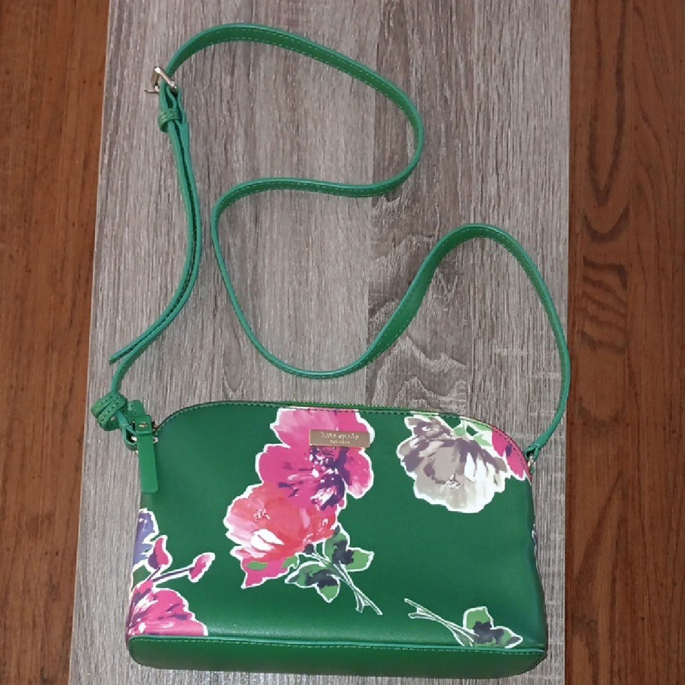 Kate Spade New York Green and Pink Floral Crossbody Bag